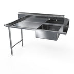 Thumbnail image #1 for NBR Equipment SDT-72L-16 Soiled Dish Table, Left-to-Right, 72"W, 16-Gauge 300 Series Stainless Steel, 10"H Splash