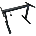 Thumbnail image #1 for Oak Street B2543-ADJ Adjustable Steel Table Base, Black, Two T-Bases, Pneumatic Height 26–41.5 in, for 30 x 48 in Tops