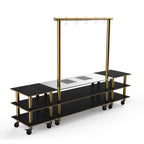 Thumbnail image #1 for Steelite International Mogogo, Modular MGCMLD02MBXW 3-Tier Modular Induction Station, Drop-In Double Well, 130 x 29-1/2 x 96 in