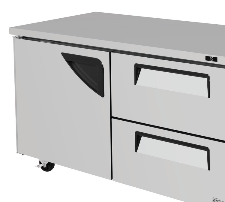 Product image #5 for Turbo Air Super Deluxe 60-Inch Two-Section Undercounter Refrigerator with 1 Solid Door and 2 Drawers