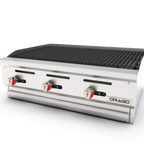 Thumbnail image #1 for Drago DRCBR36 36-Inch Manual Radiant Charbroiler with Four Cast Iron Burners and Stainless Steel Construction