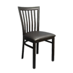 Thumbnail image #1 for ATSMFG ATS AT&S-87 MFG Metal Slat-Back Side Chair, Textured Black Powder-Coat Finish Case of 2
