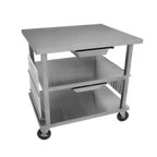Thumbnail image #1 for GSW USA WT-MF3630 Stainless Steel Multi-Functional Worktop Cart, 2-Pan Steam Table Capacity, Chopping Board & Towel Rack