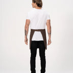 Thumbnail image #2 for Chef Works AHS02-ESP-0 Half Bistro Canvas Apron, Unisex, Espresso, Poly/Cotton, Hidden Pen Pocket