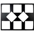 Thumbnail image #1 for G.E.T. Bugambilia 82736B9 Double Tile, 21-11/16 x 26-1/2 in, 8 Small Square Cut-Outs, Stainless Steel