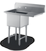 Thumbnail image #4 for Steel Works Stainless 1-Compartment Sink with 24-Inch Right Drainboard, 16 x 20 x 12-Inch Bowl, 18-Gauge 304 Stainless Steel
