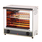 Thumbnail image #1 for Equipex LLC Roller Grill BAR-200 Commercial Open-Style Toaster Oven, Double Shelf, Top & Bottom Infrared Heat, Stainless Steel