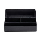 Thumbnail image #1 for TableCraft Products 12637 Coffee Condiment Organizer with 3 Cup Holders, Polypropylene, Black, 14 x 10.5 x 7.125 in