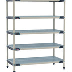 Thumbnail image #1 for Metro MetroMax i MX-1848G-63-S5 Stationary Polymer Shelving Unit, 18"D x 48"W x 63"H, 5-Tier