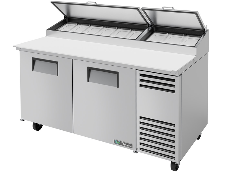 Product image #10 for True 67-Inch 2-Section Pizza Prep Table with 19-1/2-Inch White Polyethylene Cutting Board