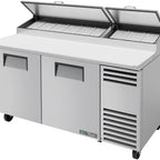 Thumbnail image #10 for True Mfg. - General Foodservice TPP-AT-67-HC 67-Inch 2-Section Pizza Prep Table with 19-1/2-Inch White Poly Cutting Board, 2 Doors