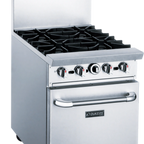 Thumbnail image #2 for Dukers Appliance Co., USA Ltd. DCR24-4B 24-Inch Commercial Gas Range with 4 Open Burners, Standard Oven, Stainless Steel Exterior and Hi-Shelf