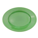 Thumbnail image #1 for CAC China Las Vegas LV-12-G Ceramic Oval Platter, 10-3/8" x 7-1/8" x 1-1/4"H, Rolled Edge, Green Case of 2 Dozen