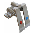 Thumbnail image #1 for GSW USA AA-203G Knee-Action Self-Closing Pedal Valve, Red & Blue Brass Pedals, Chrome Finish, 1/2 in Female NPT Ports, Lead-Free Case of 100
