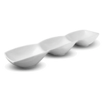 Thumbnail image #1 for International Tableware FA3-145 3-Compartment Rectangular Porcelain Bowl Platter, 14-1/2"W x 4"D x 1-3/4"H Case of 2 Dozen