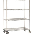 Thumbnail image #1 for Metro Super Erecta SE-2172S-68-M4 Mobile Wire Shelving Unit, 72"W x 21"D x 68"H, 900 lb. capacity per unit, 1" shelf adjustment, (4) wire shelves