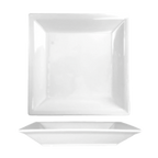 Thumbnail image #1 for International Tableware Elite EL-7 Square Porcelain Plate, 7-1/4", Wide Rim, Rolled Edge, Bright White Case of 2 Dozen