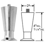 Thumbnail image #1 for AllPoints Foodservice Parts & Supplies 1191083 Appliance Leg with Flanged Foot, 4" Minimum Height, 1-1/4" Adjustable, Nickel-Plated