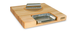 Thumbnail image #2 for John Boos Gift Collection 18 x 18 Inch Northern Hard Rock Maple Edge Grain Reversible Cutting Board with Pan and Rocker Knife