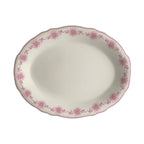 Thumbnail image #1 for Steelite International HL Ivory HL52563878 Oval China Platter, 10 x 7.75 in, Scalloped Edge, Carolyn Giselle Rose Case of 2 Dozen
