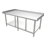 Thumbnail image #1 for ATSMFG MET MET-ES-3060 ATS MFG Equipment Stand, 60"W x 30"D x 24"H, 18/430 Stainless Steel Top and Undershelf, Side and Rear Upturn