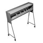 Thumbnail image #1 for Caddy T-570 Tray Starter , 69-1/2"W x 27"D x 65"H, Conveyor-Straddling, 2 Shelves, Stainless Steel, 4" Swivel Casters