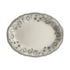 Thumbnail image #1 for Steelite International HL Ivory HL52563872 China Oval Platter, 10" x 7.75", Carolyn Hannah Charcoal, Scalloped Edge Case of 2 Dozen