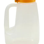 Thumbnail image #1 for TableCraft Products Option PP64Y 64 oz Plastic Syrup Dispenser with Graduated Markings and Yellow Lid Case of 6