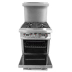 Thumbnail image #3 for Connerton CN24-4 24-Inch Gas Restaurant Range with 4 Open Burners, Standard Oven, Stainless Steel Front & Sides, and Backriser Hi-Shelf