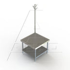 Thumbnail image #1 for AERO Manufacturing 2MGRU-3030 Stainless Steel Mixer Stand with Galvanized Undershelf and Utensil Rack, 30"W x 30"D x 24"H