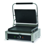Thumbnail image #1 for Global Solutions by Nemco GS1620 Commercial Panini/Sandwich Grill, 13 x 8-1/2 in Smooth Cast Iron Plates, Manual Controls, Stainless Steel
