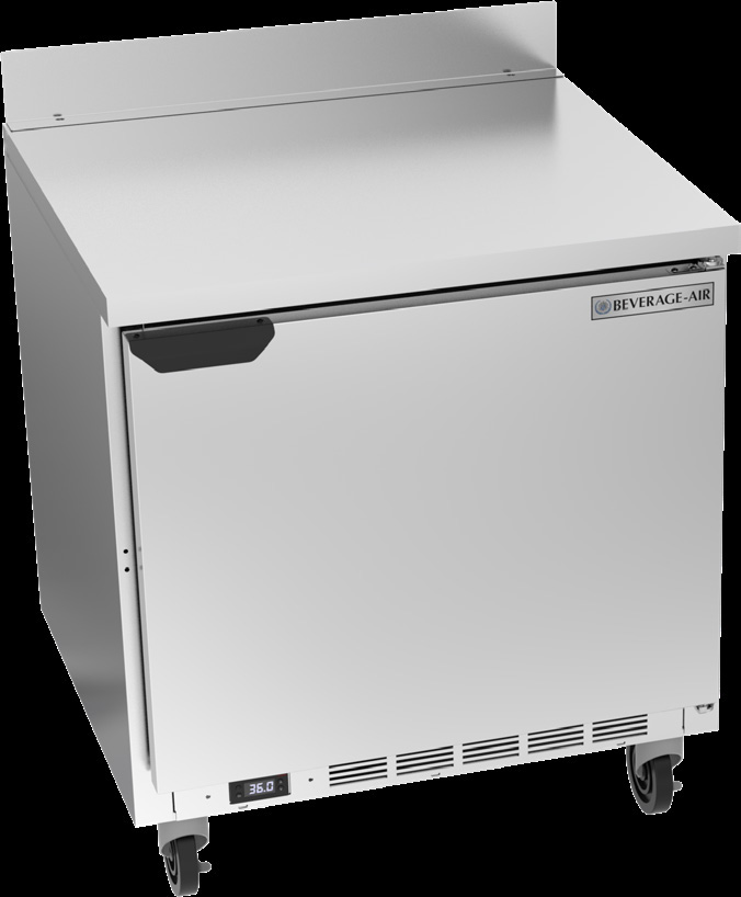 Product image #6 for Beverage-Air 32-Inch One-Section Worktop Refrigerator with Solid Door and 4-Inch Backsplash