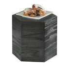 Thumbnail image #1 for Cal-Mil Cinderwood 435-11-87 Hexagonal Oak Wood Buffet Riser, 12" Diameter x 11"H, Dark Painted