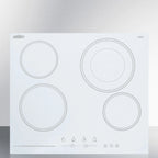 Thumbnail image #5 for Summit Commercial CR4B23T6W Commercial 4-Burner Electric Radiant Cooktop, Built-In, White Ceramic Glass, Digital Touch Controls, 220V