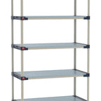 Thumbnail image #1 for Metro MetroMax 4 M4-1860F-86-S5 Stationary Starter Polymer Shelving Unit, 5 Solid Shelves, 18"D x 60"W x 86"H