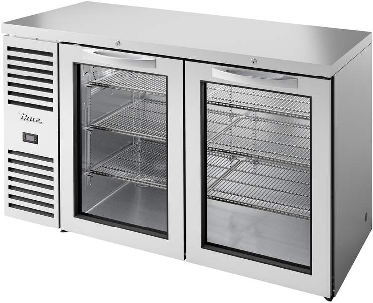 Product image #5 for 60-Inch Two-Section Refrigerated Back Bar Cooler with Glass Doors and Side-Mounted Self-Contained Refrigeration
