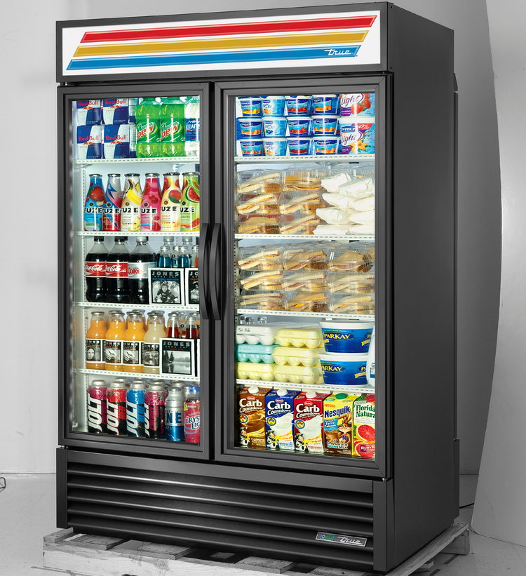 Product image #5 for True Two-Section Pass-Through Glass Door Merchandiser Refrigerator