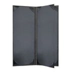 Thumbnail image #2 for Risch Harley HAR-6V 4.25X11 Padded Faux-Leather 6-View Booklet Menu Cover, 4-1/4" x 11" Case of 25