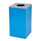 Thumbnail image #1 for Alpine Industries ALP4450-KIT-BLU-C 29-Gallon Square Recycling Bin with Circle Opening Lid, Blue