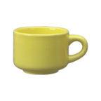 Thumbnail image #1 for International Tableware Cancun CA-23-Y Ceramic Coffee Cup, 7 oz, Yellow, Stackable Case of 3 Dozen