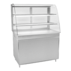 Thumbnail image #1 for RPI Industries Vienna VIHD3-34-R-CV-CO Hot Food Display Case, Self-Service, Open Front, 44-1/4"W, 2 Heated Shelves, Curved Glass