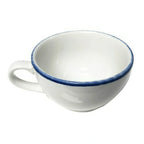 Thumbnail image #1 for Tableware Solutions USA Dapple Blue by Continental 51RUS035-141 China Cup, 6-3/4 oz, Stackable, White with Blue Rim Case of 24