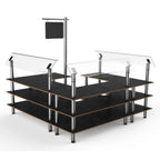 Thumbnail image #1 for Steelite International Mogogo, Modular MGCMLB06MSXF 3-Tier Rectangular Self-Serve Salad Station, 100-1/2"W x 100-1/2"D x 94"H