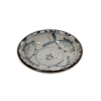 Thumbnail image #1 for Korin Inc Mashiko SDS-131 Round China Sauce Dish, 1.5 oz, Fish Design, Stone/Navy/Rust