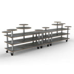 Thumbnail image #1 for Steelite Mogogo, Modular MGCMLB08GSXW 3-Tier Modular Buffet Display Station, 180-1/2"W x 38"D x 54"H, Grey Slate Laminate