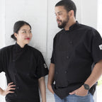 Thumbnail image #2 for Chef Revival J005BK-XS Short-Sleeve Chef Jacket, X-Small, Pen/Thermometer Pocket, Poly/Cotton, Black