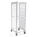 Thumbnail image #1 for Lockwood Manufacturing RR63-18 Mobile Aluminum Pan Rack, 63" High, Open Sides, 18-Pair Adjustable Slides, End Loading, for 18" x 26" Pans