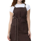 Thumbnail image #1 for Chef Works ABN11-MQT-0 Unisex Bib Apron, 100% Cotton, Brown