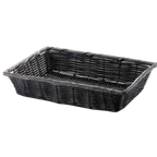 Thumbnail image #1 for TableCraft Products 2488 Rectangular Fast Food Basket, Hand-Woven Polypropylene Cord, Black, 14 x 10 x 3 in Case of 6