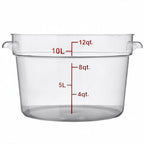Thumbnail image #1 for Libertyware RFC12 12-Quart Clear Polycarbonate Round Storage Container with Handles and Quart/Liter Graduations Case of 12